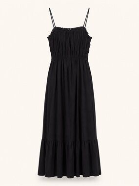 Popular 21 Black Smocked Tiered Maxi Dress Size Small